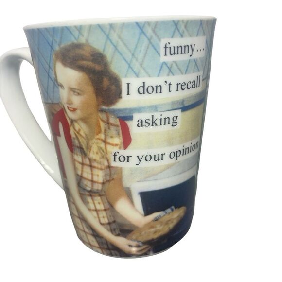 Red and White Mug with Vintage Humor Design - Picture 1 of 7